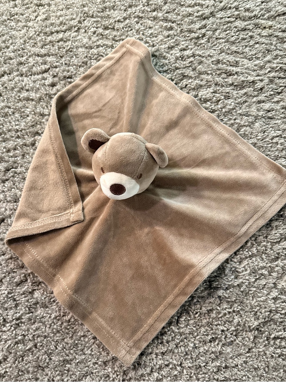 Baby Essentials Plush Bear Security Blanket Lovey Brown Polyester PA-100661